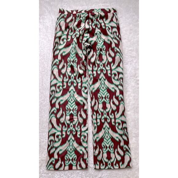 NWT Zara Printed Mid Rise Straight Leg 100% Cotton Pants, Size XS - Picture 11 of 13